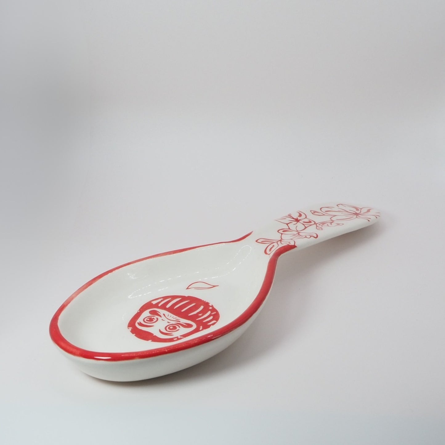 Reposacucharas Renacer Rojo | Cerámica pintada a mano