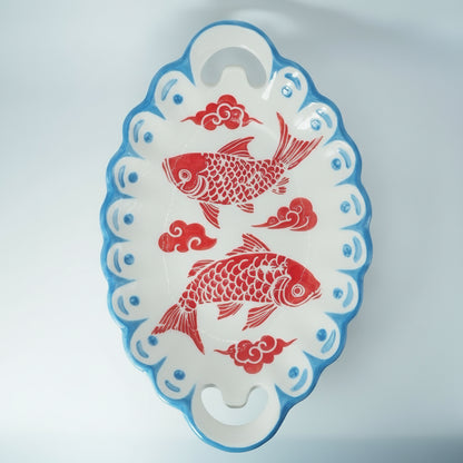 Bandeja Koi Japonesa — Cerámica pintada a mano