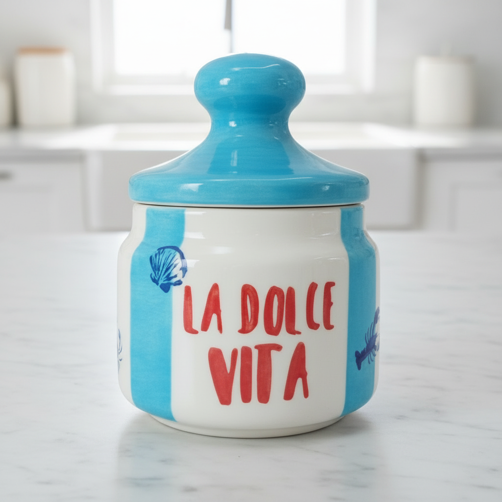 Azucarero La Dolce Vita — Cerámica pintada a mano