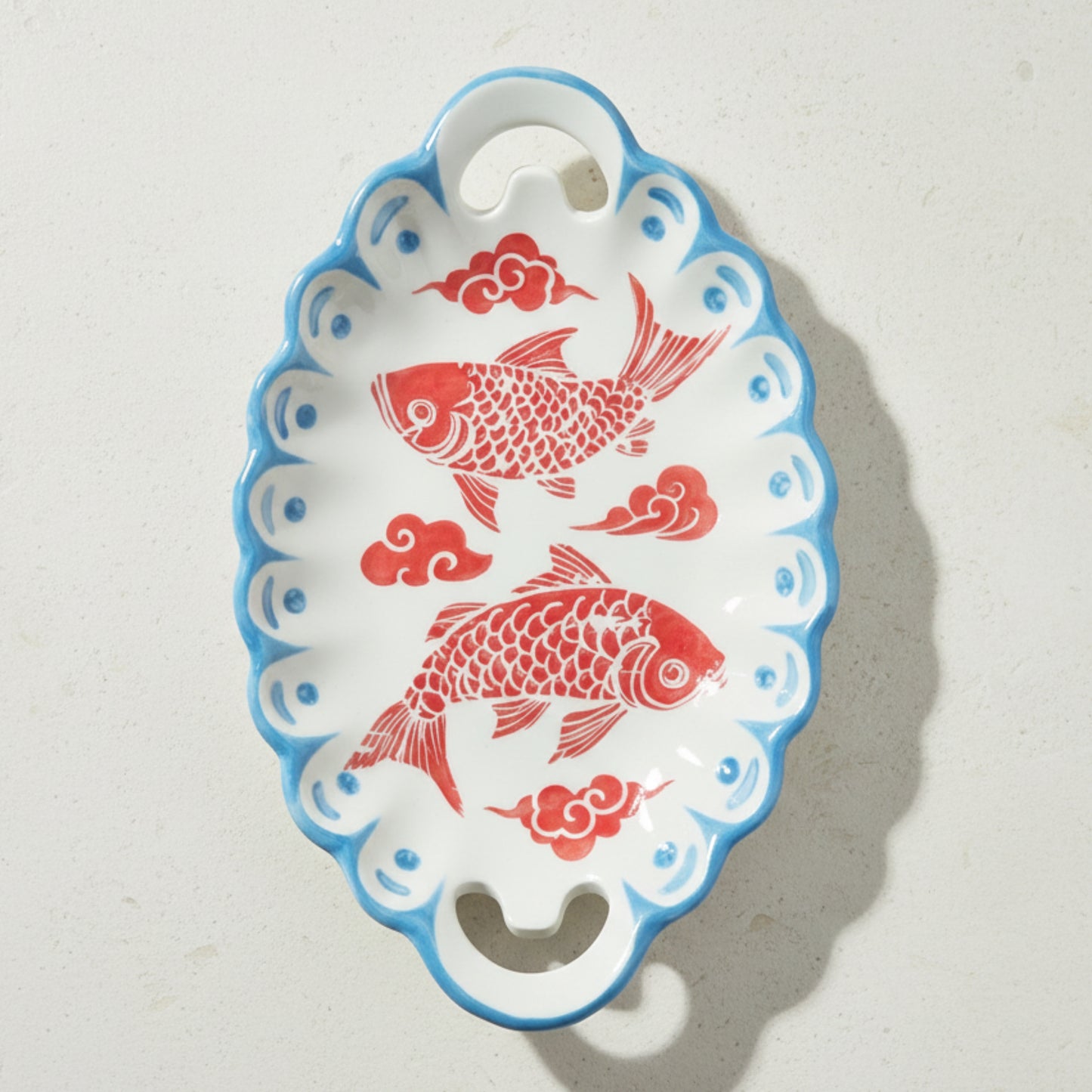 Bandeja Koi Japonesa — Cerámica pintada a mano