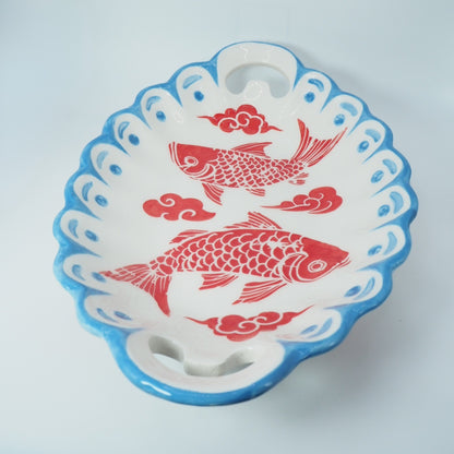 Bandeja Koi Japonesa — Cerámica pintada a mano