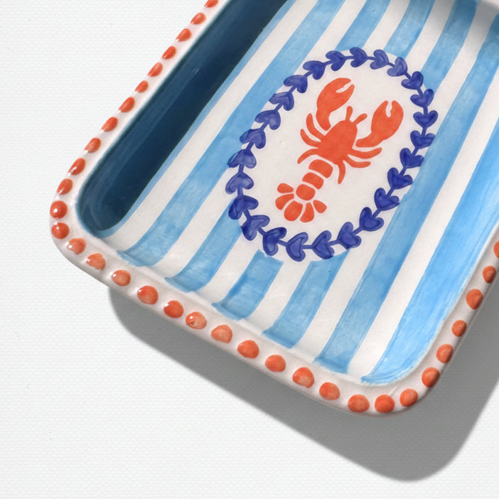 Mini Bandeja "Bogavante Real" | Cerámica de Autor Pintada a Mano