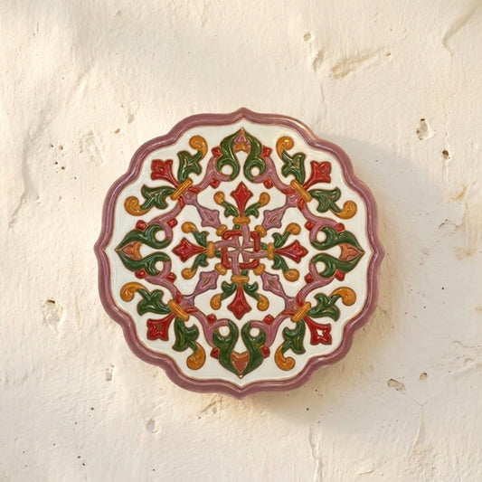 Plato Decorativo de Pared en Relieve "Atardecer Nazarí" - Cerámica Artesanal