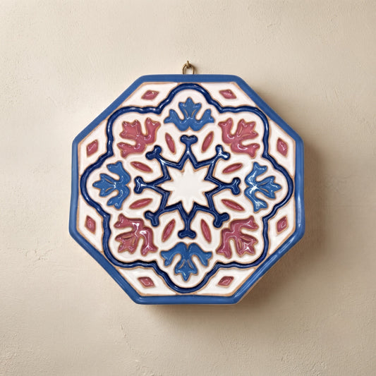 Plato Decorativo de Pared en Relieve "Estrella Mudéjar: Alba"