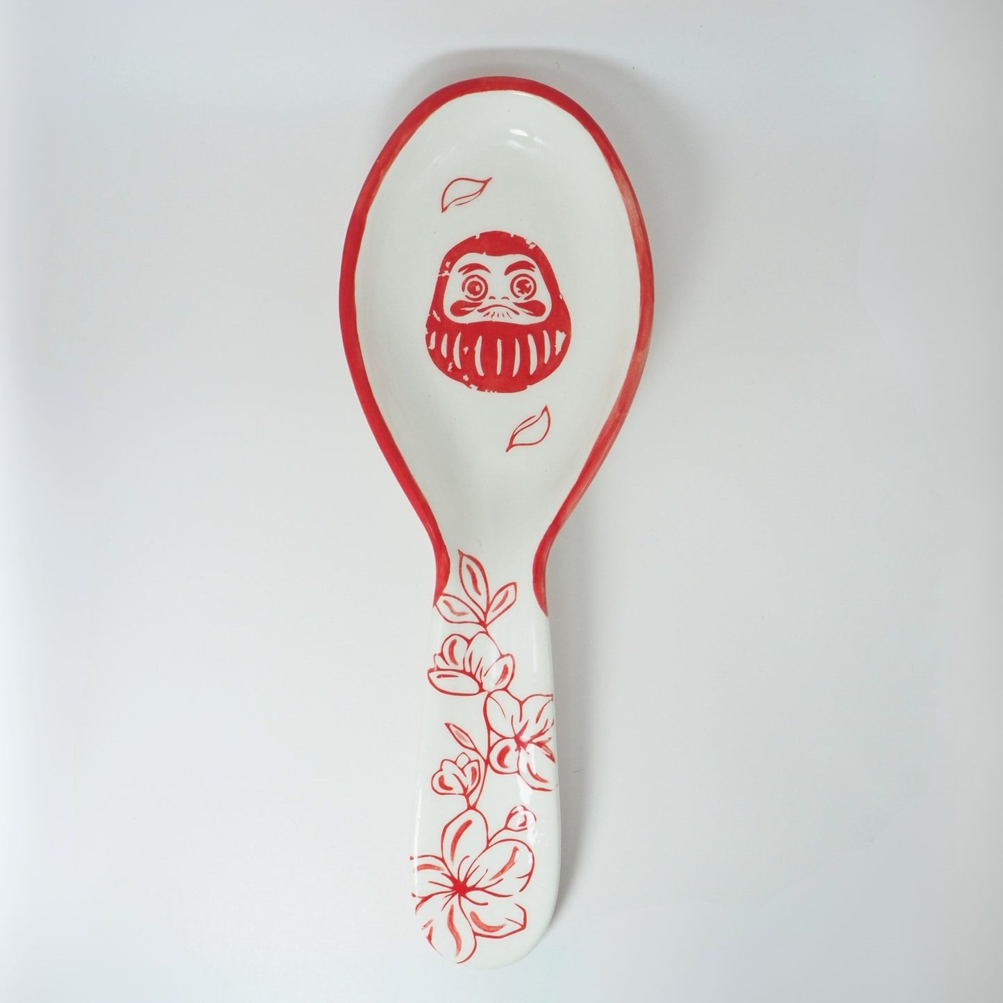 Reposacucharas Renacer Rojo | Cerámica pintada a mano