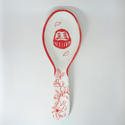 Reposacucharas Renacer Rojo | Cerámica pintada a mano