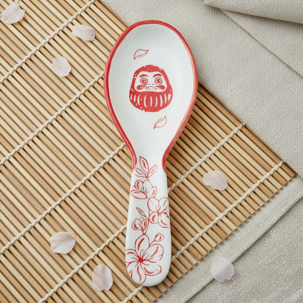 Reposacucharas Renacer Rojo | Cerámica pintada a mano