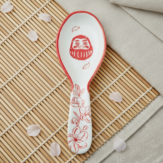 Reposacucharas Renacer Rojo | Cerámica pintada a mano