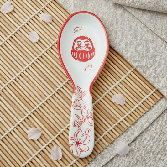 Reposacucharas "Renacer Rojo" | Cerámica pintada a mano