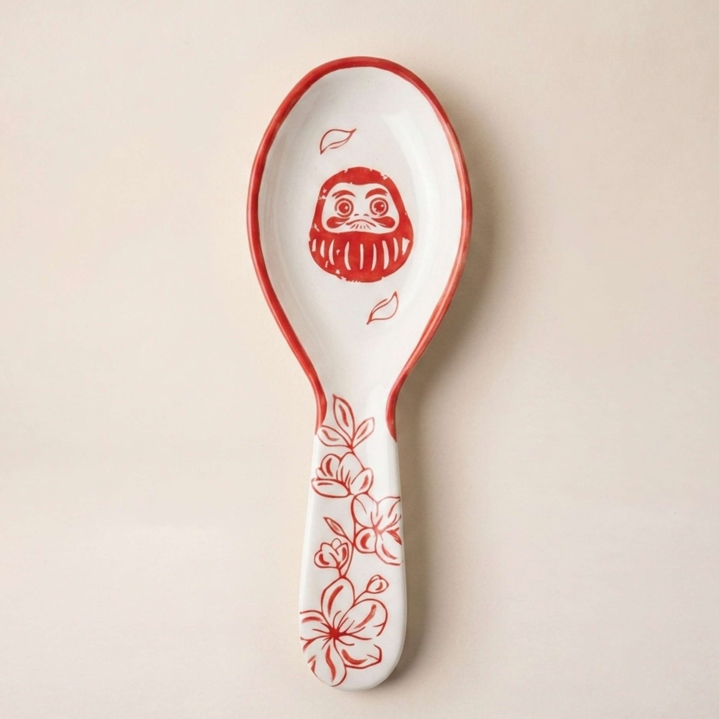 Repose-cuillère «Renacer Rojo» | Céramique peinte à la main